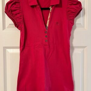 Burberry Brit size S, hot pink polo with short sleeves.